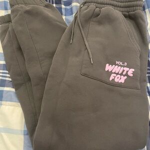 White Fox Boutique Gray and Purple Track Pants